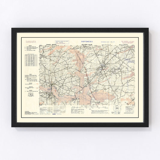 Vintage D-Day World War II Map 1944 - Concordia Style Boutique