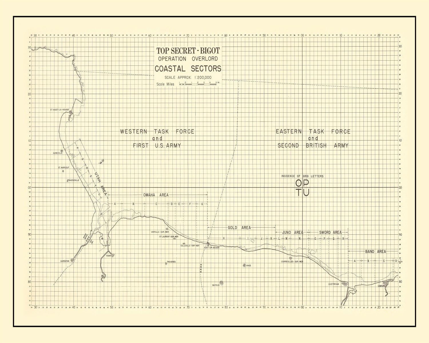 Vintage D-Day Normandy Invasion Map 1944 - Concordia Style Boutique