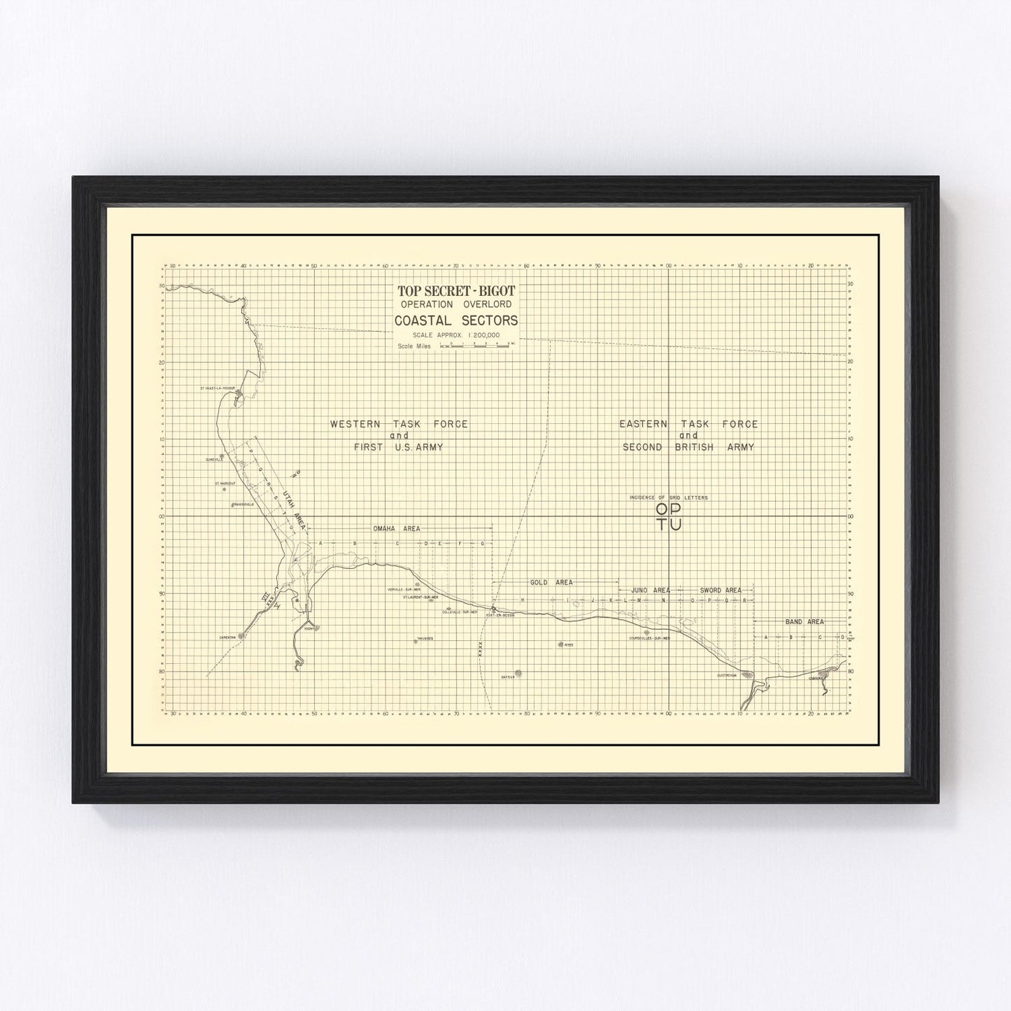 Vintage D-Day Normandy Invasion Map 1944 - Concordia Style Boutique