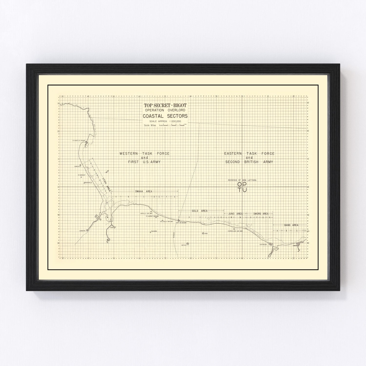 Vintage D-Day Normandy Invasion Map 1944 - Concordia Style Boutique