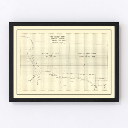 Vintage D-Day Normandy Invasion Map 1944 - Concordia Style Boutique