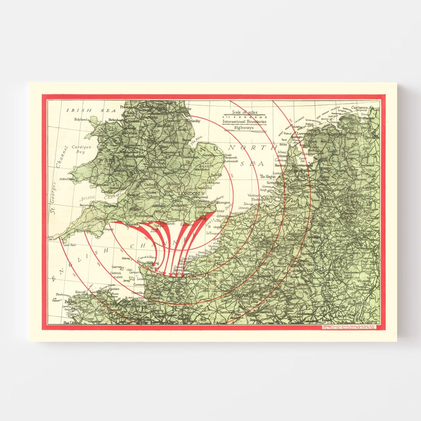 Vintage D-Day Invasion Map 1944 - Concordia Style Boutique