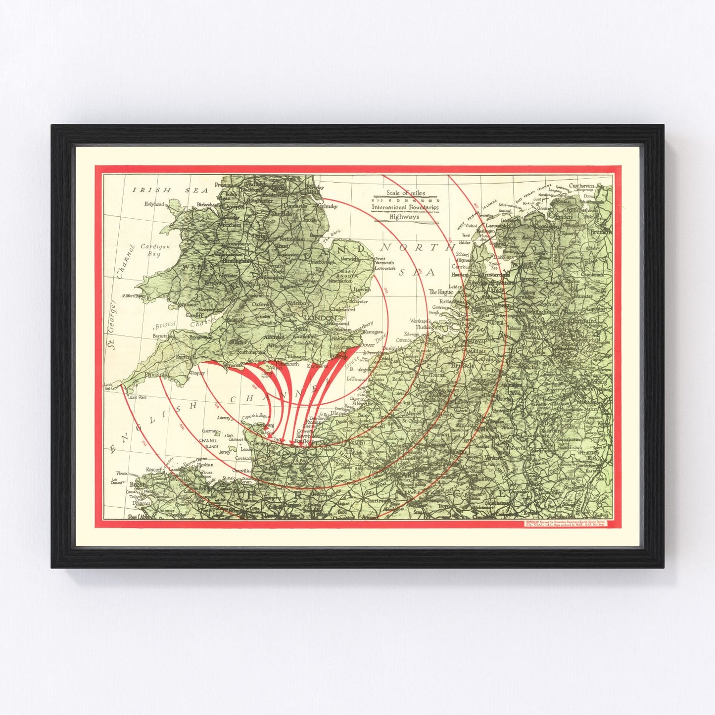 Vintage D-Day Invasion Map 1944 - Concordia Style Boutique