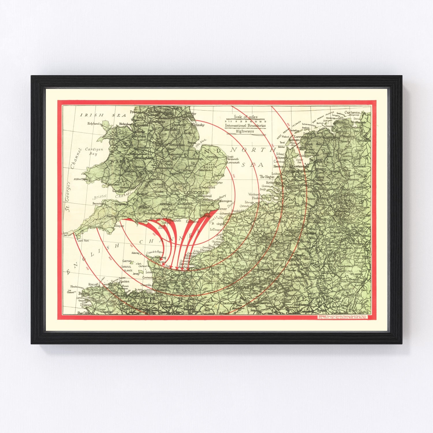Vintage D-Day Invasion Map 1944 - Concordia Style Boutique
