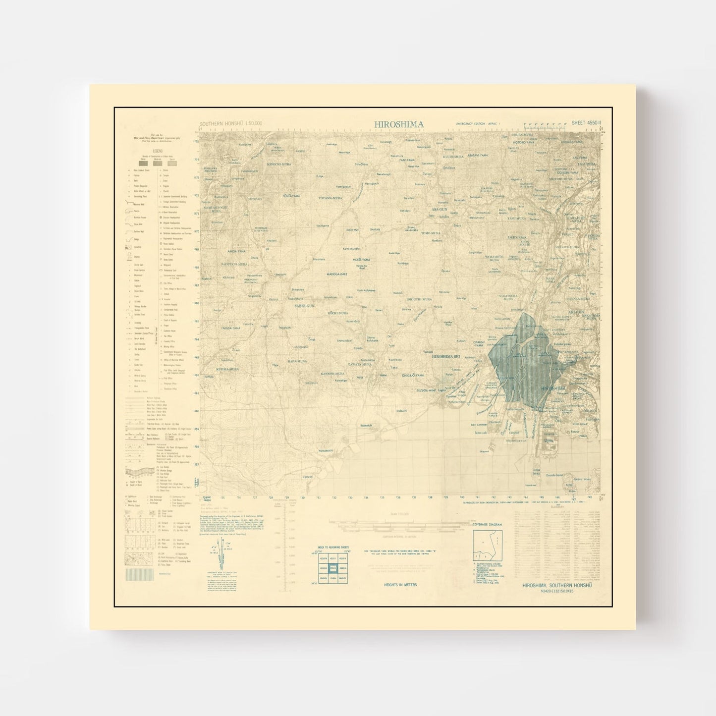 Vintage Hiroshima Bombing Map 1945 - Concordia Style Boutique
