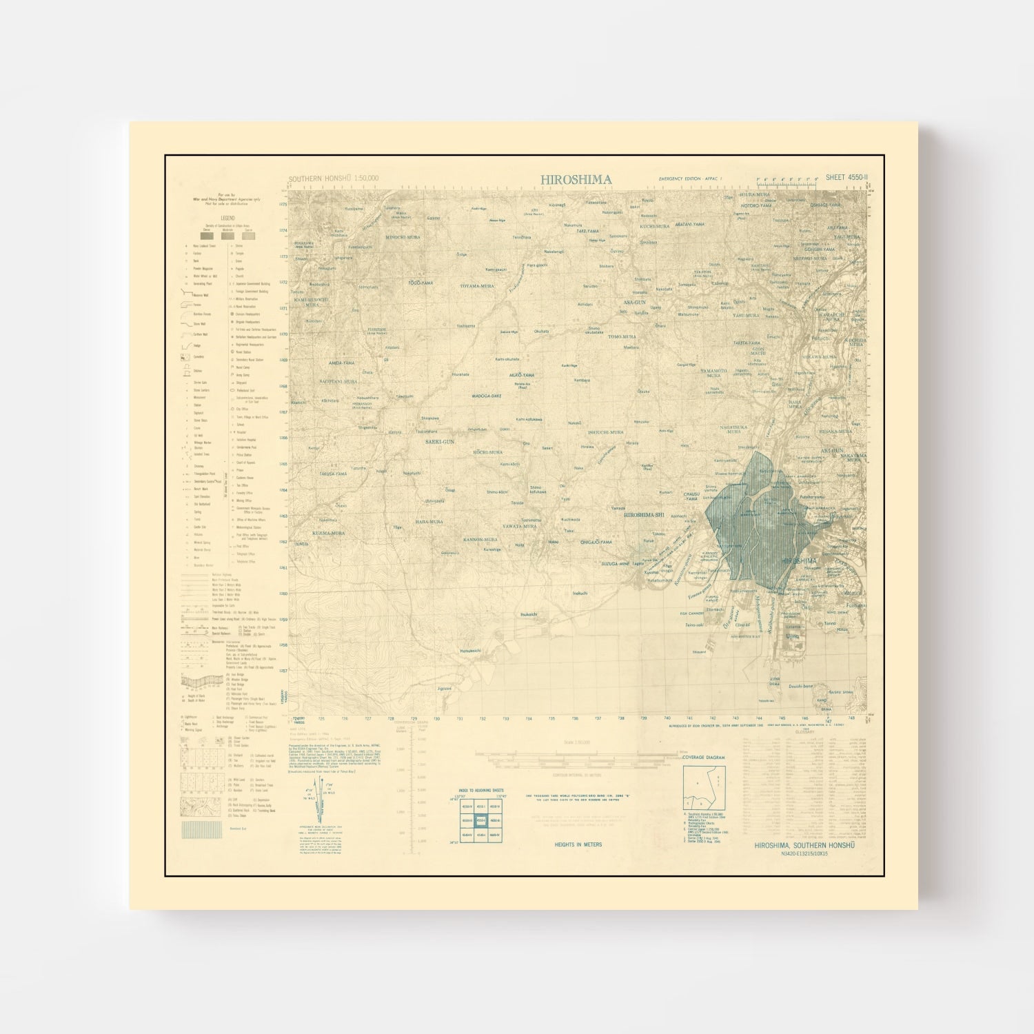 Vintage Hiroshima Bombing Map 1945 - Concordia Style Boutique