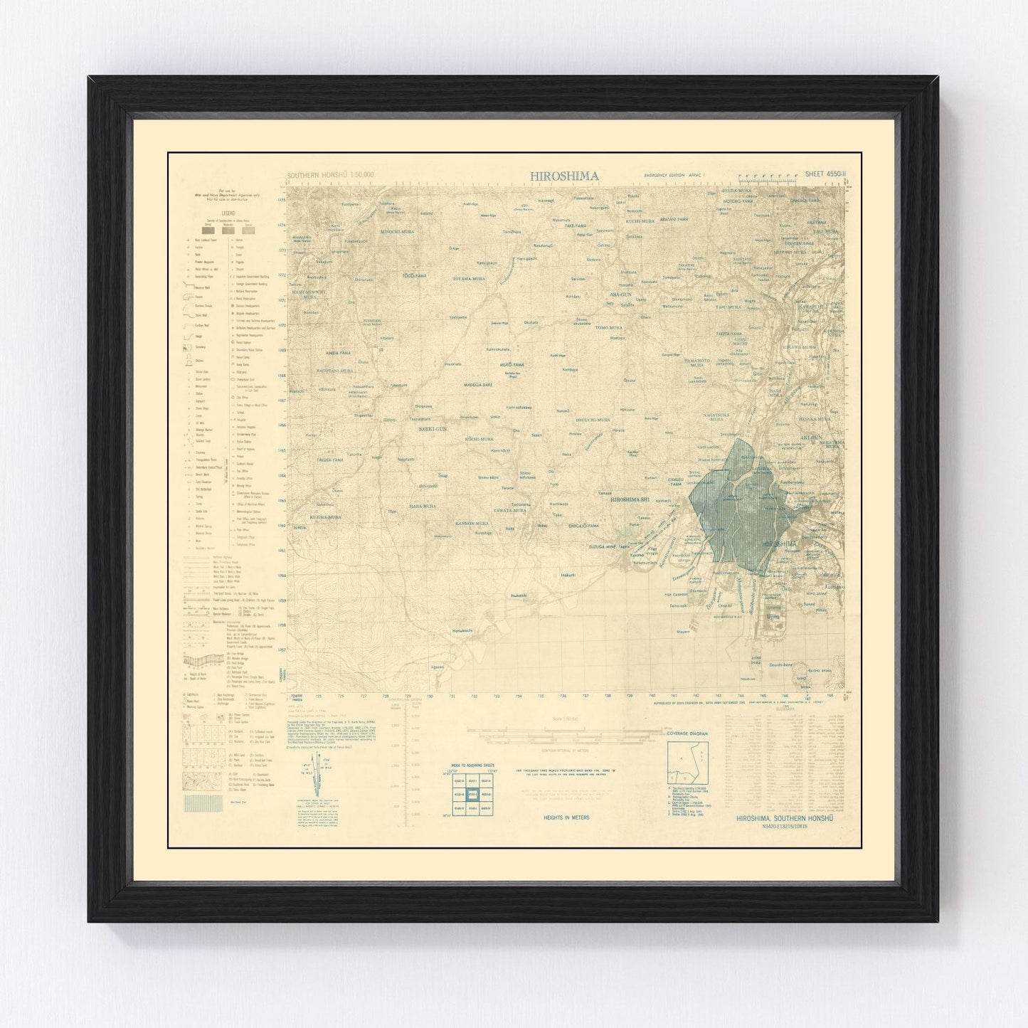 Vintage Hiroshima Bombing Map 1945 - Concordia Style Boutique