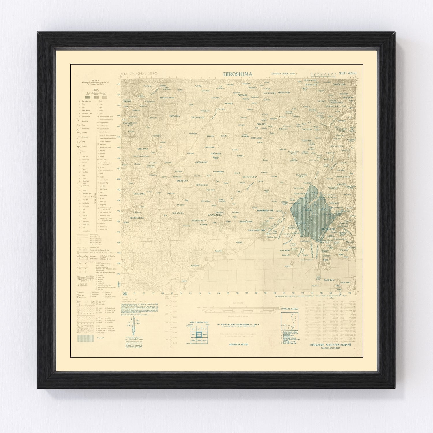 Vintage Hiroshima Bombing Map 1945 - Concordia Style Boutique