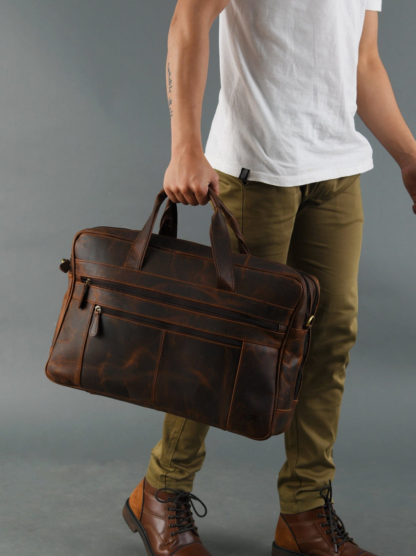 The Brooklyn - Leather Briefcase - Concordia Style Boutique