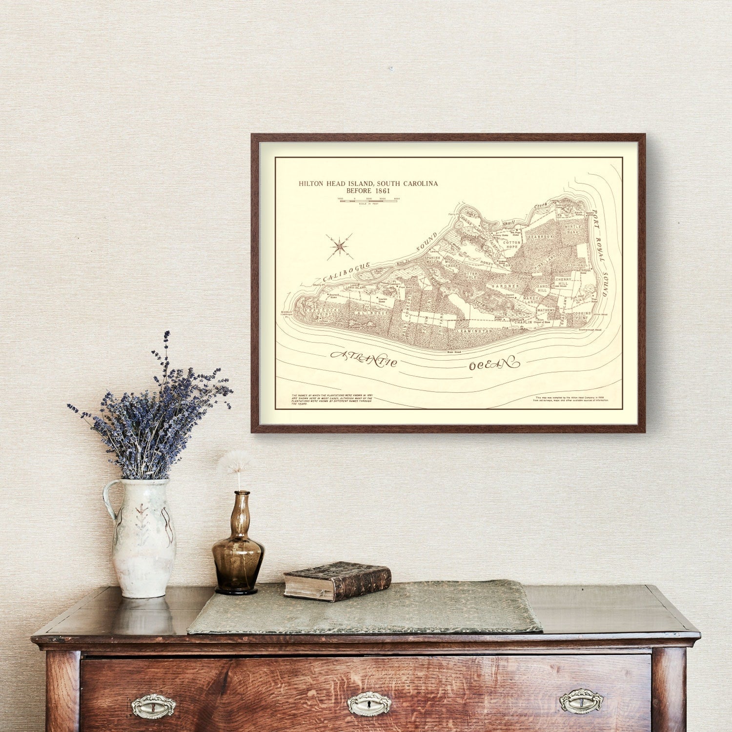 Vintage Hilton Head Island Map 1861 - Concordia Style Boutique