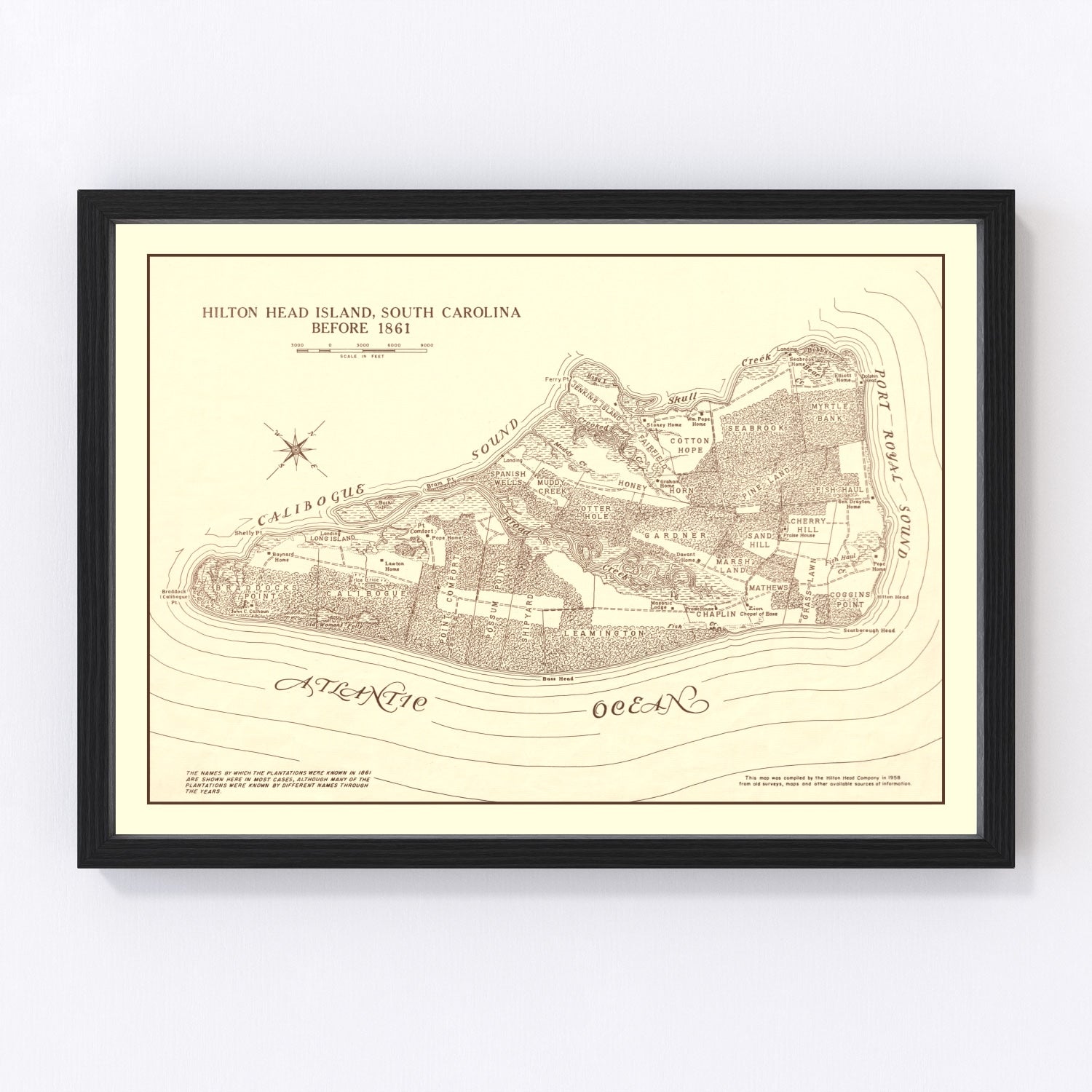 Vintage Hilton Head Island Map 1861 - Concordia Style Boutique