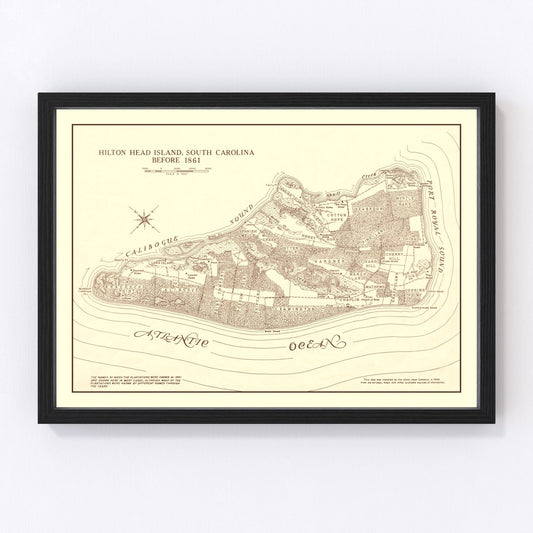 Vintage Hilton Head Island Map 1861 - Concordia Style Boutique