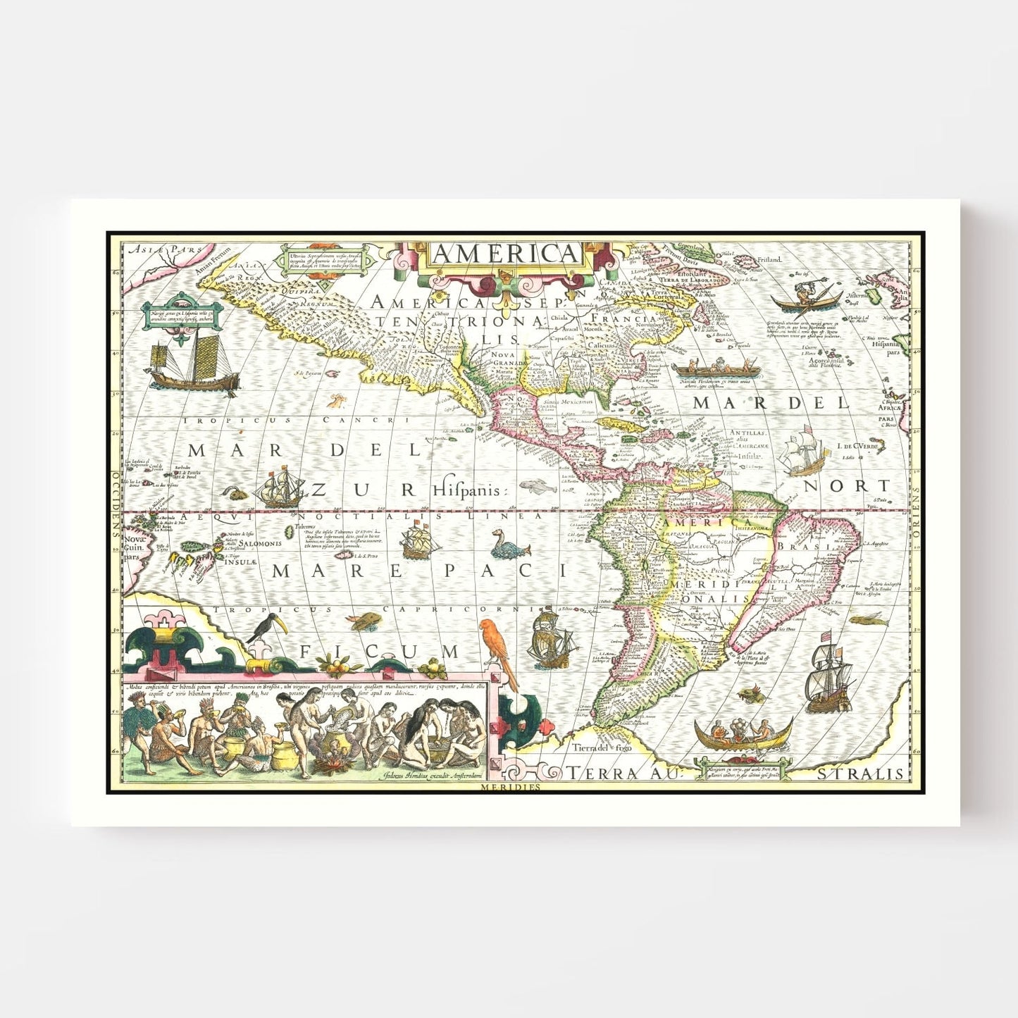 Vintage Map of America 1606 - Concordia Style Boutique