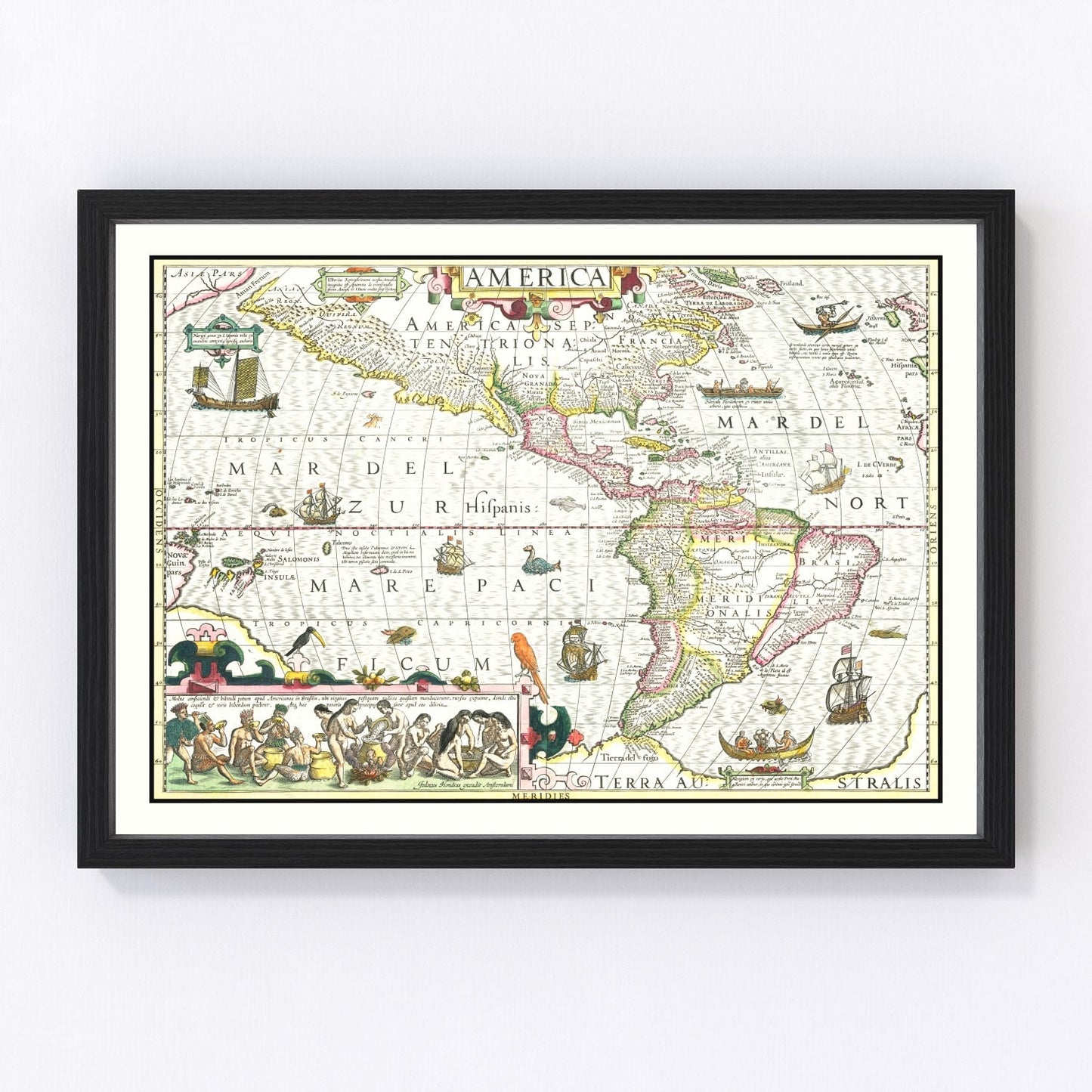 Vintage Map of America 1606 - Concordia Style Boutique