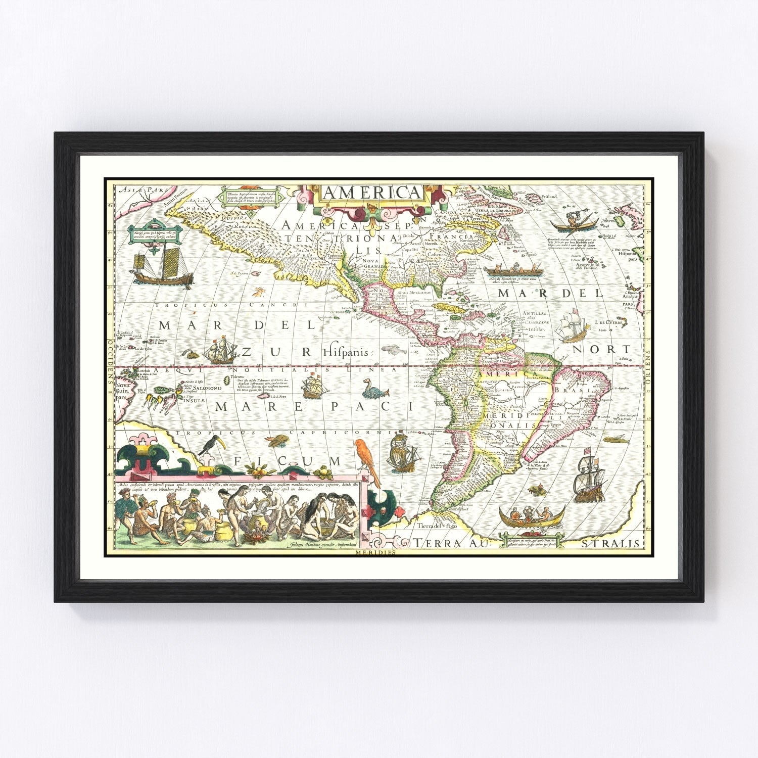 Vintage Map of America 1606 - Concordia Style Boutique