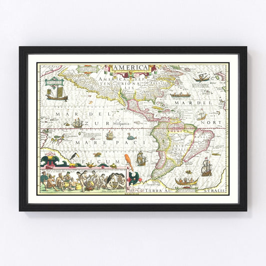 Vintage Map of America 1606 - Concordia Style Boutique