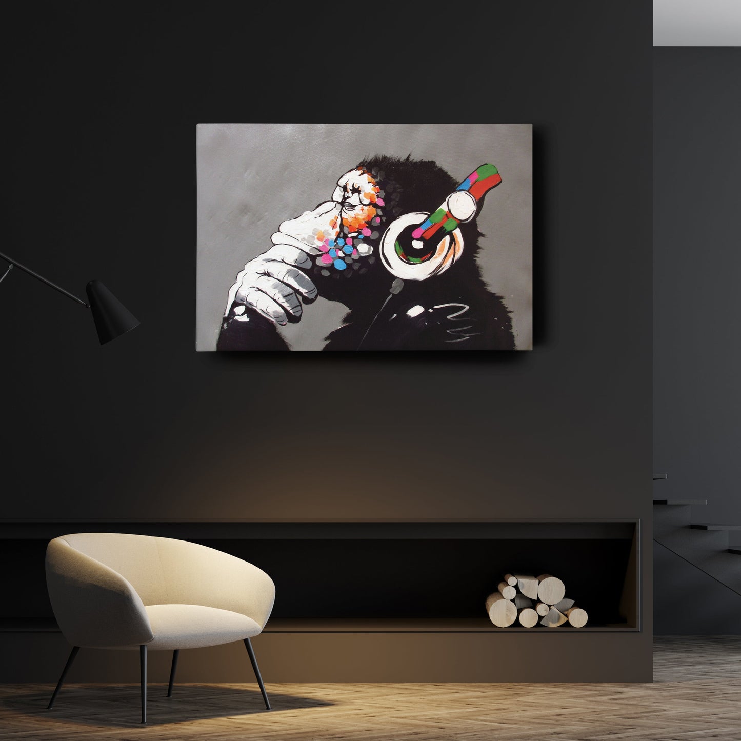 Banksy Male DJ Canvas – Urban Graffiti Wall Art Decor