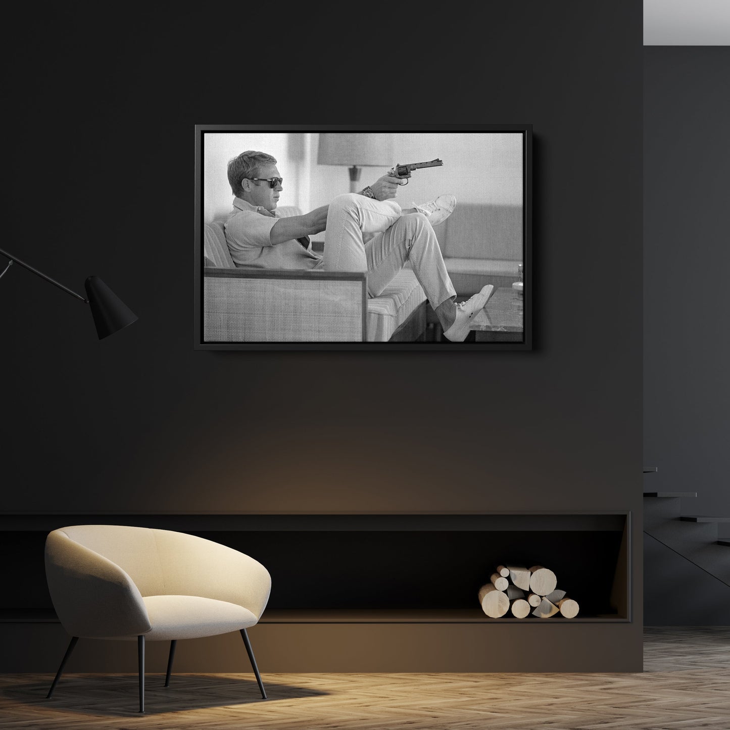 Steve McQueen's Revolver Canvas Art - Classic Movie Wall Decor Print