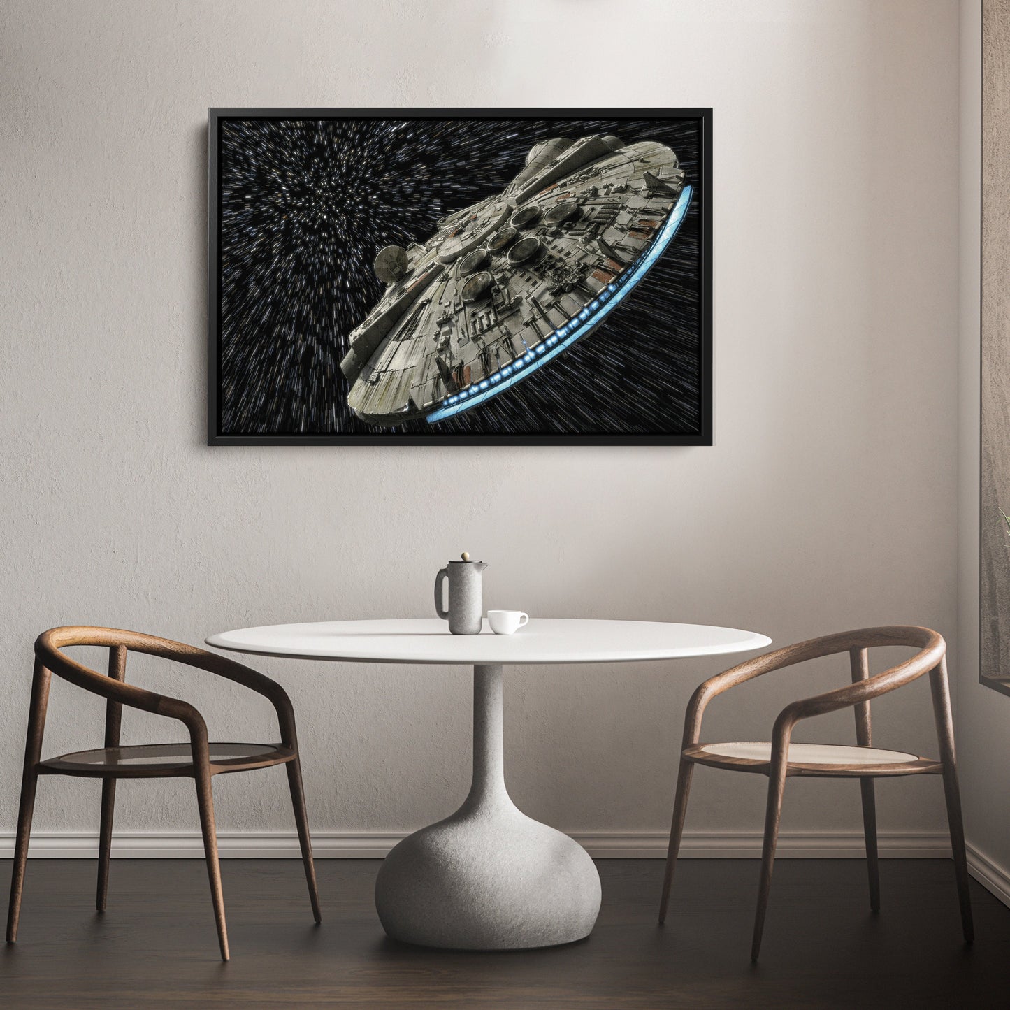 Millennium Falcon Canvas Art - Star Wars Wall Decor Framed Print