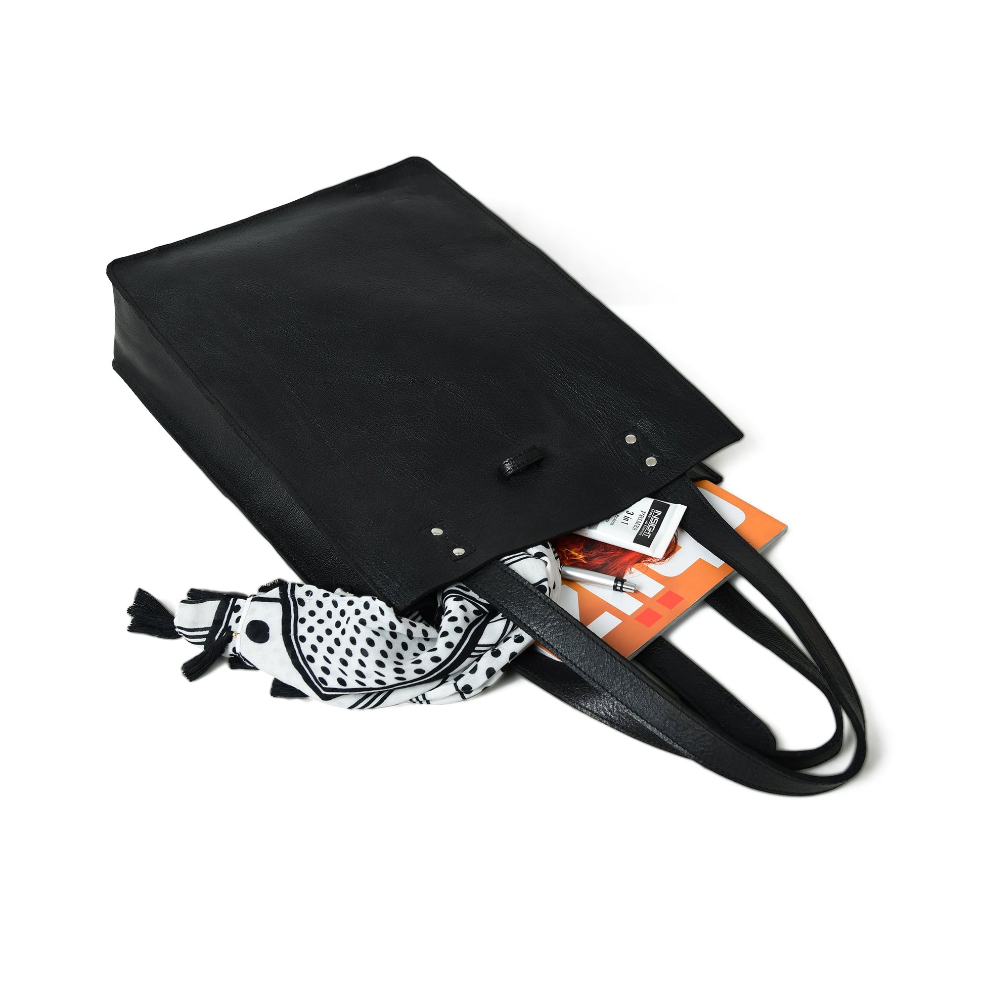 Ebony Elegance Leather Tote - Concordia Style Boutique