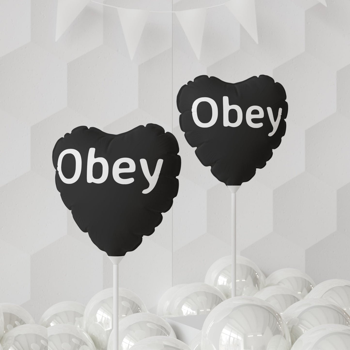 Balloon (Round and Heart-shaped), 11" - Obey - Premium Balloon from Concordia Style Boutique - Just $18.40! Shop now at Concordia Style Boutique