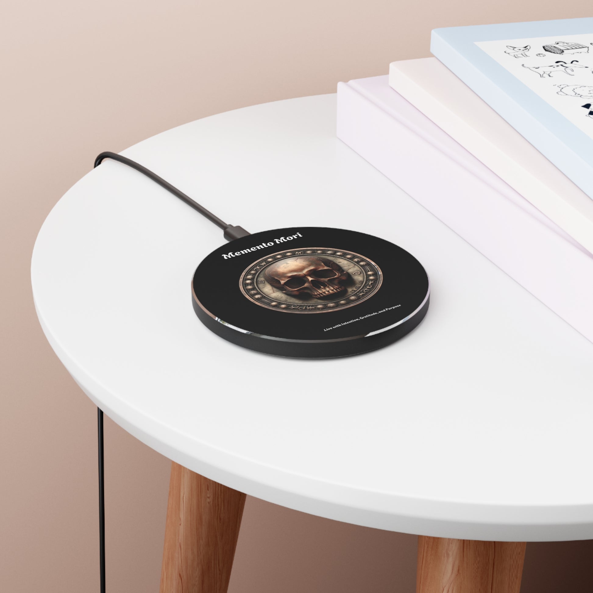 "Memento Mori" Wireless Charger - "Live with Intention, Gratitude, and Purpose" - Premium Accessories from Concordia Style Boutique - Just $59.90! Shop now at Concordia Style Boutique