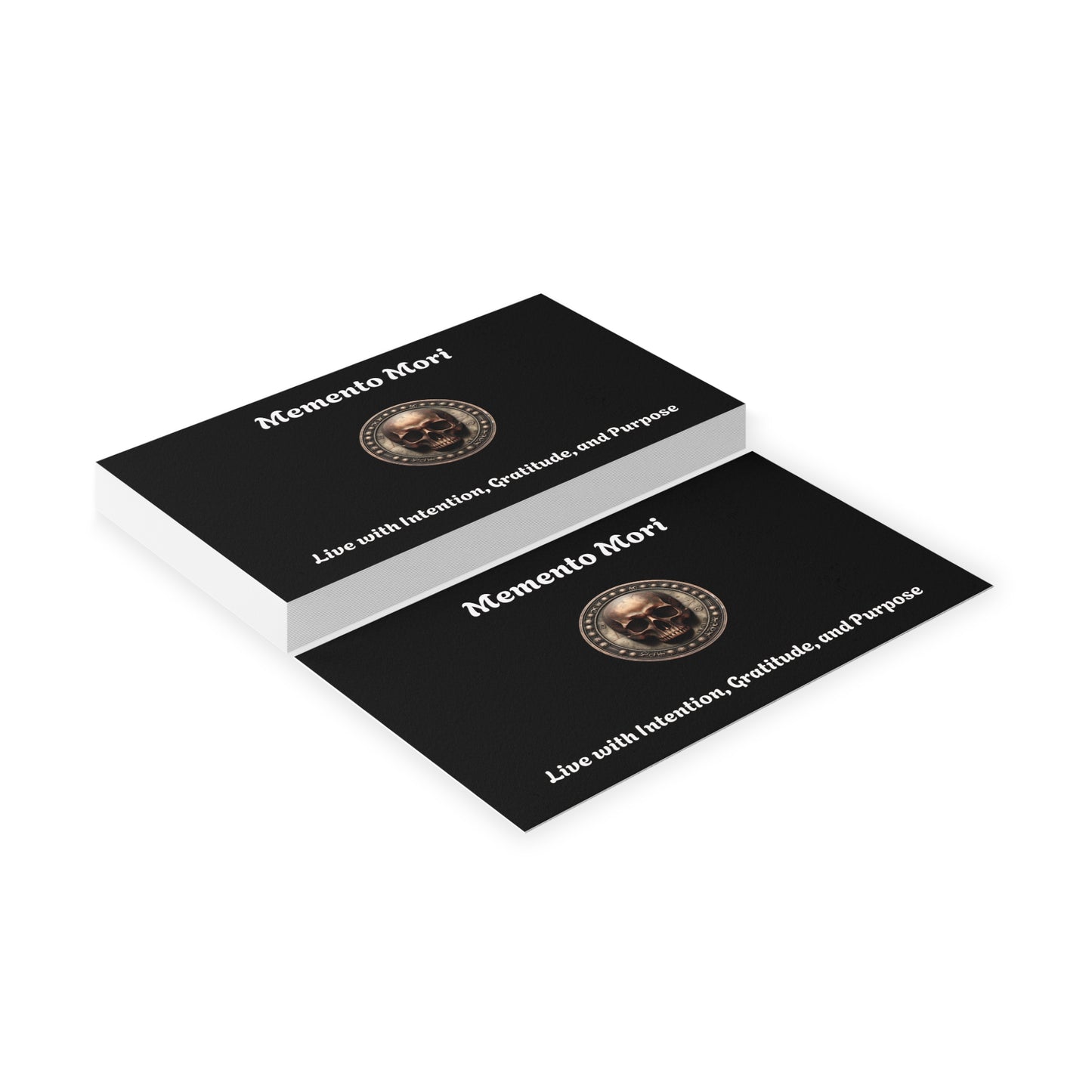 "Memento Mori" Business Cards - "Live with Intention, Gratitude, and Purpose" - Premium Business Cards from Concordia Style Boutique - Just $19.20! Shop now at Concordia Style Boutique