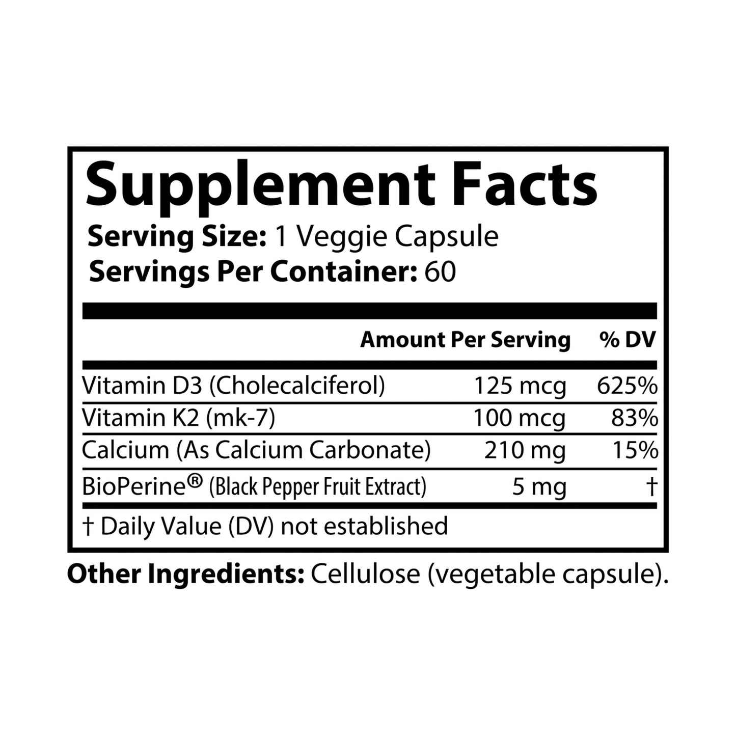 Vitamin K2 + D3 Supplement (60 Capsules) - "Memento Mori" - Premium Food Supplements from Concordia Style Boutique - Just $20.09! Shop now at Concordia Style Boutique