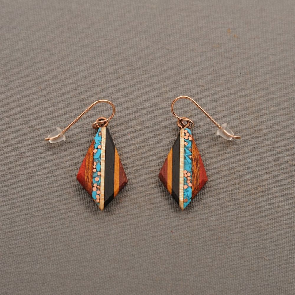 TEARDROP TURQUOISE COPPER EARRINGS (PAIR) - Concordia Style Boutique