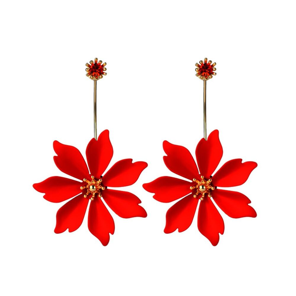 RED DAHLIA EARRINGS - Concordia Style Boutique