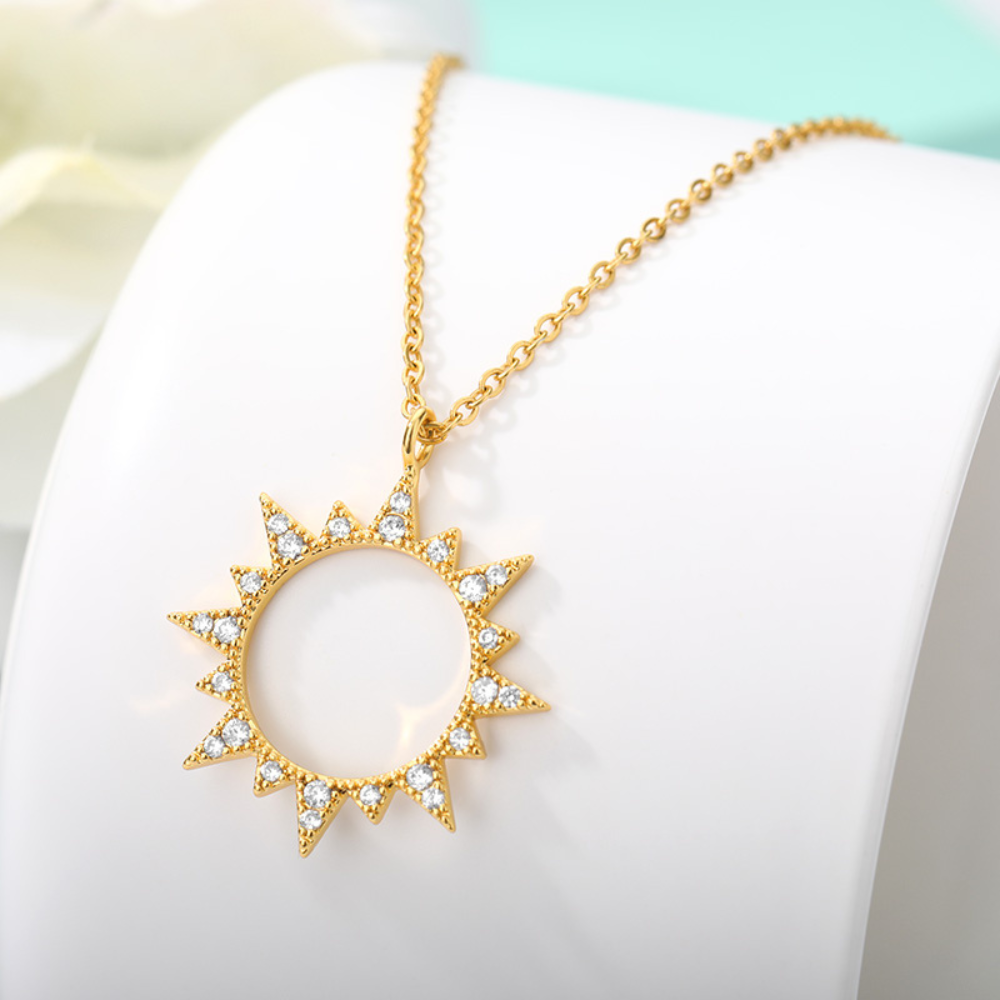 PAVE SUN NECKLACE - Concordia Style Boutique