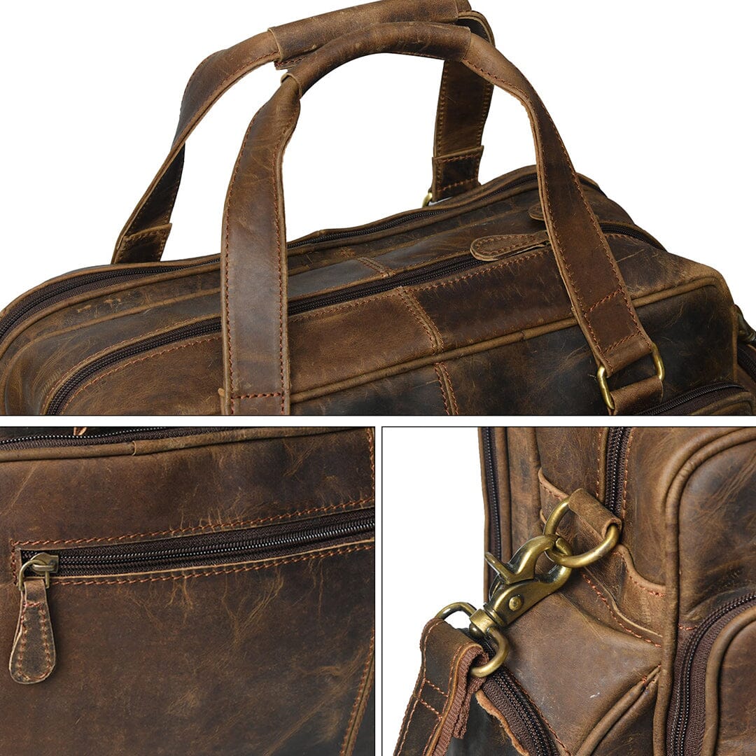 Floyd Handmade Buffalo Leather Office Briefcase - Concordia Style Boutique