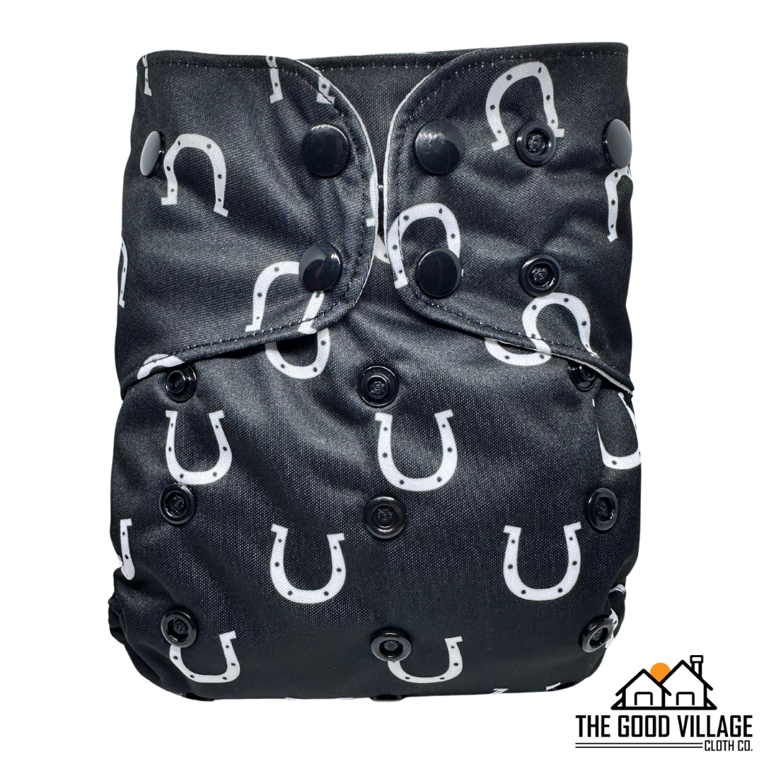 One Size Pocket Diaper | Horseshoes - Concordia Style Boutique