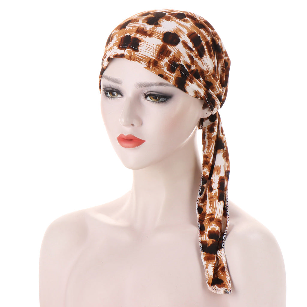 Curved Tail Turban Hat Flower Cloth Pullover - Premium head wrap from Concordia Style Boutique - Just $13.98! Shop now at Concordia Style Boutique