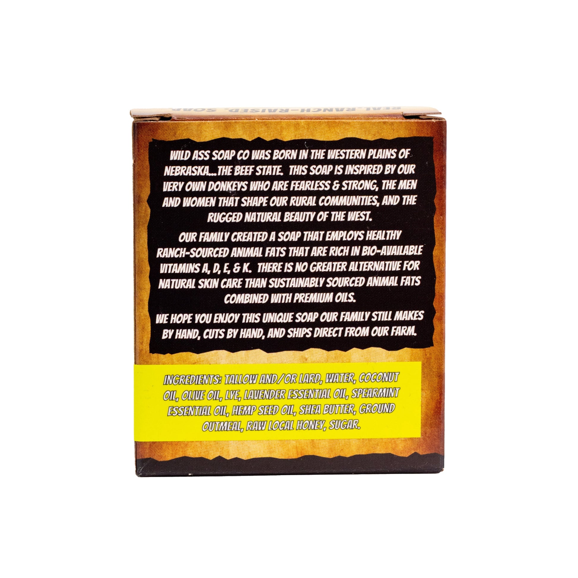 Tallow Bar Soap | Hay Honey Scent | 4.5 oz | Palm Oil & Paraben Free | Wild Ass Soap Co - Concordia Style Boutique
