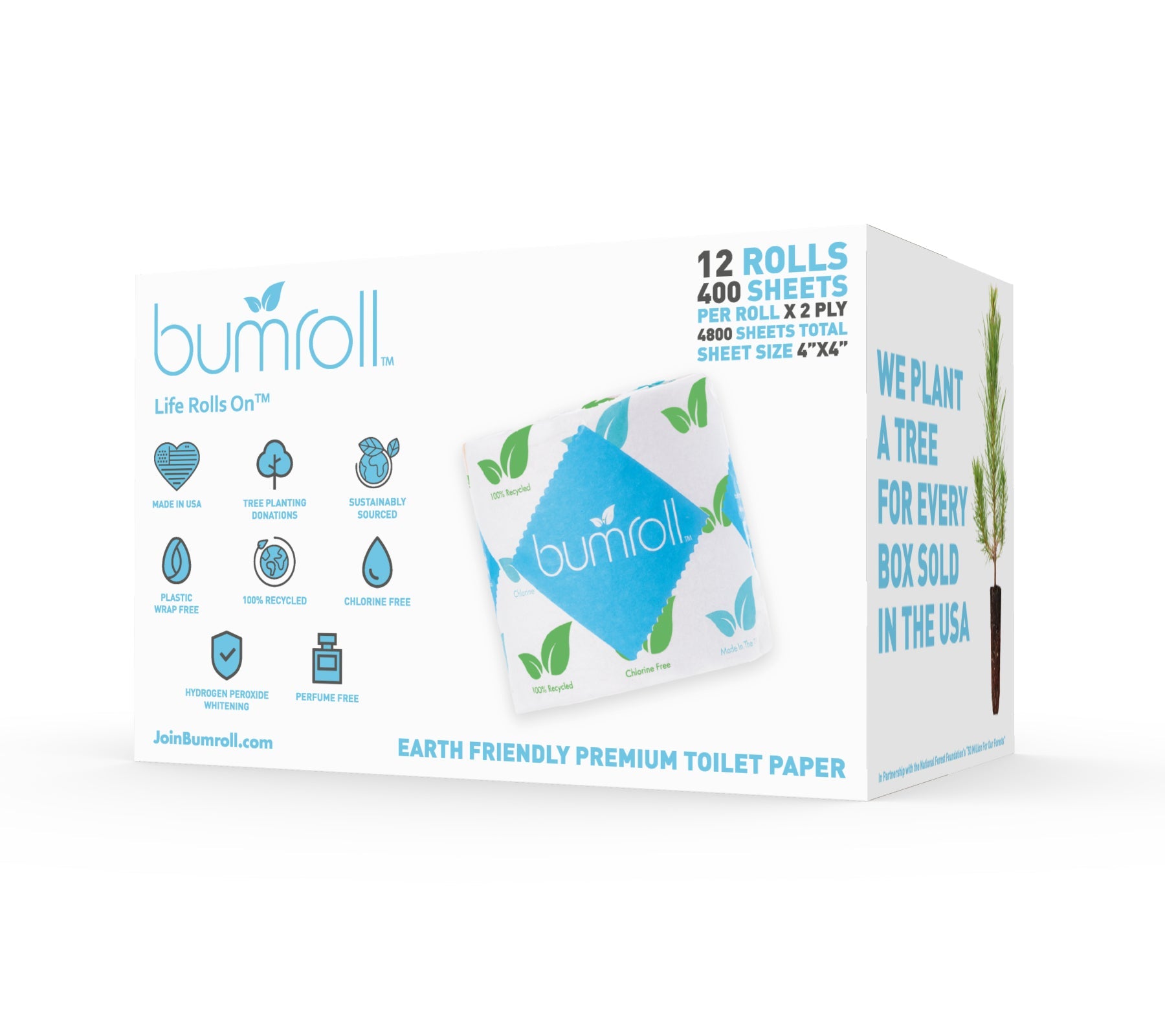 Bumroll USA Premium Toilet Paper, Plants Trees In The USA - Concordia Style Boutique