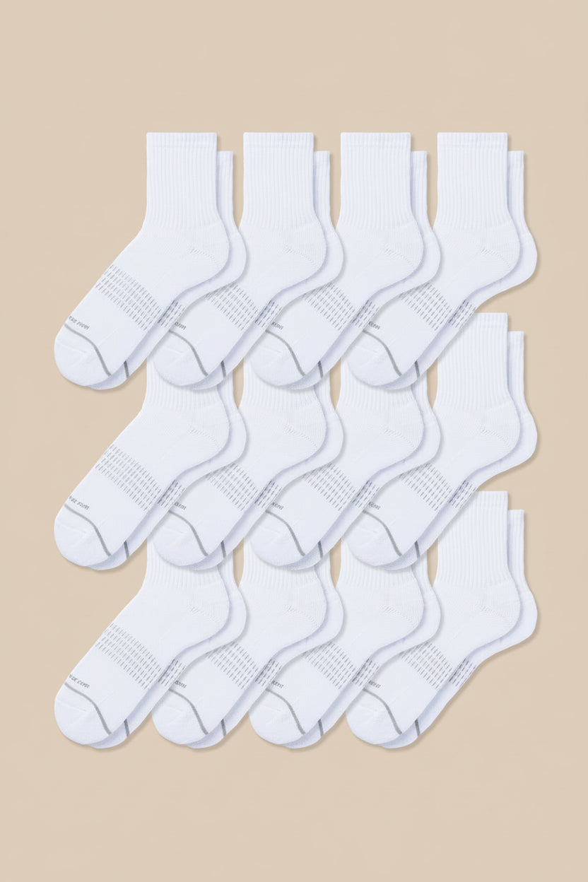 12-Pack Men's 3D Sports Crew Socks
