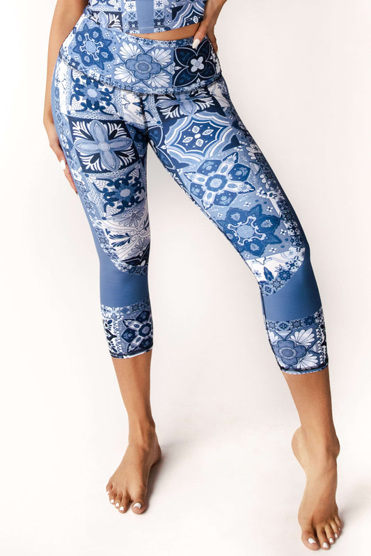 Capri Legging - Mosaic In Blue - Concordia Style Boutique