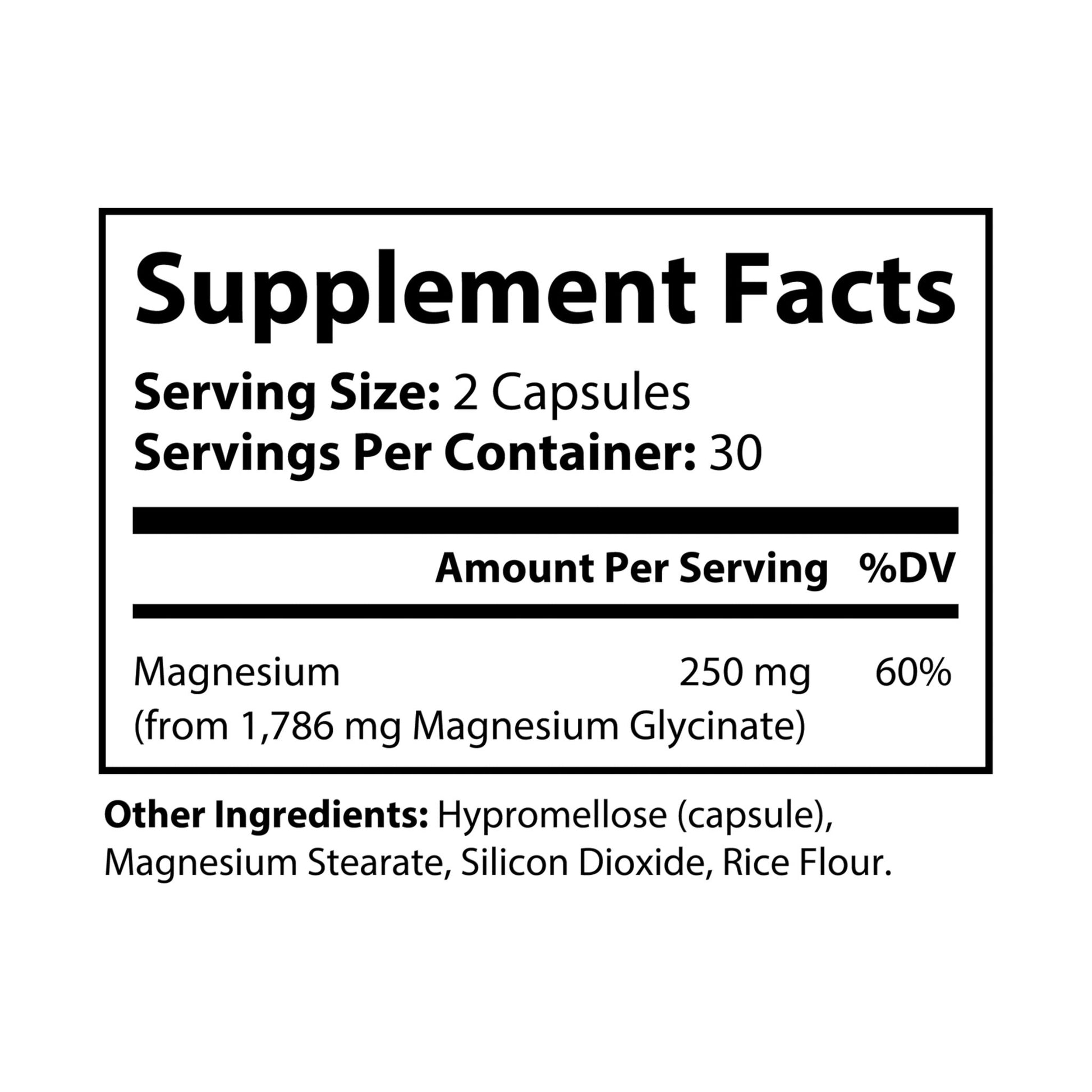 Magnesium Glycinate Supplement (60 Capsules) - Premium Food Supplements from Concordia Style Boutique - Just $18.23! Shop now at Concordia Style Boutique