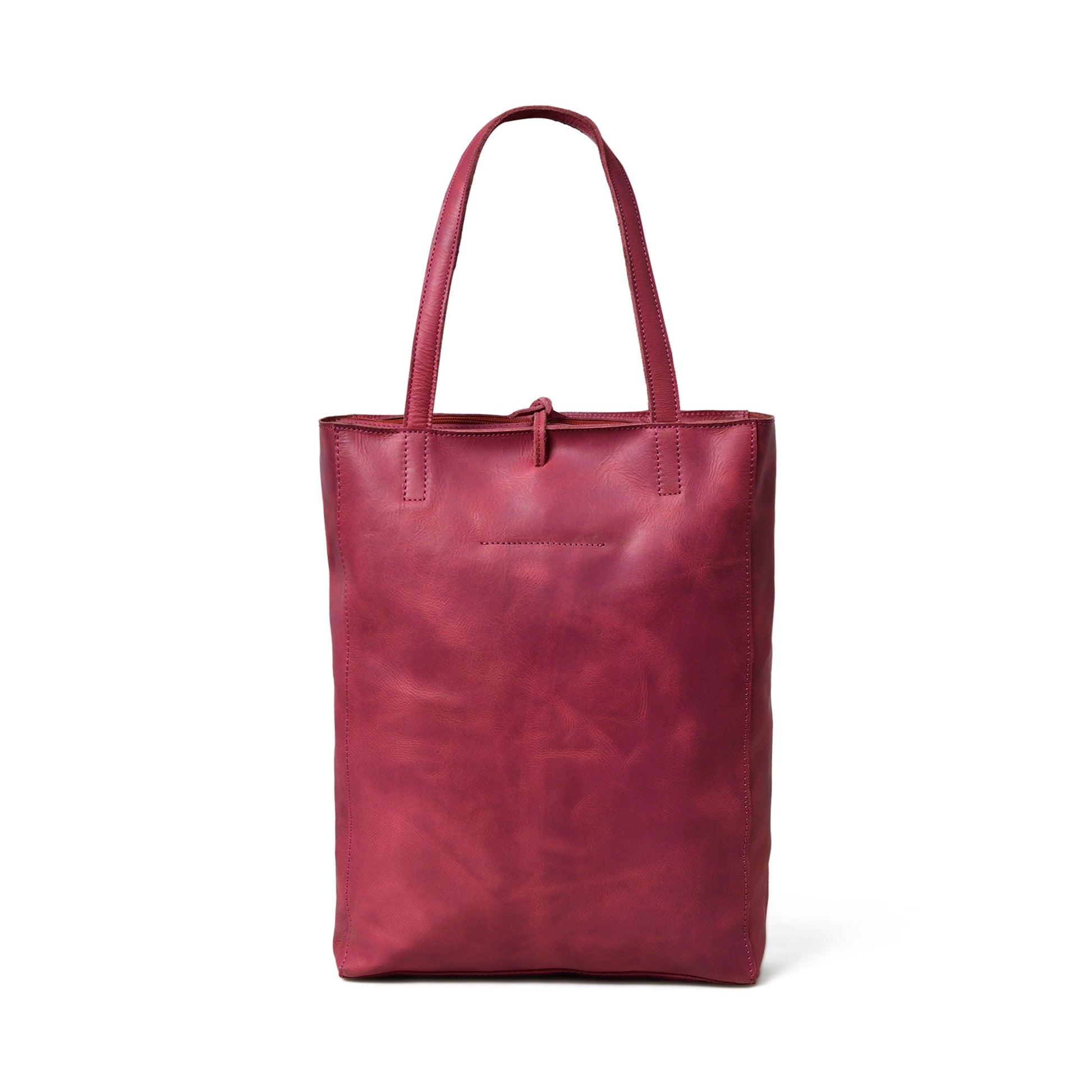 Maroon Leather Tote Bag - Concordia Style Boutique