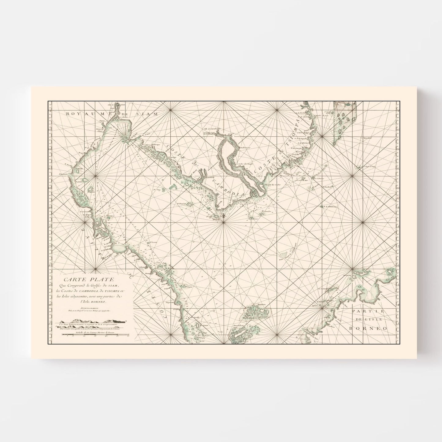 Vintage Gulf of Siam Map 1745 - Concordia Style Boutique