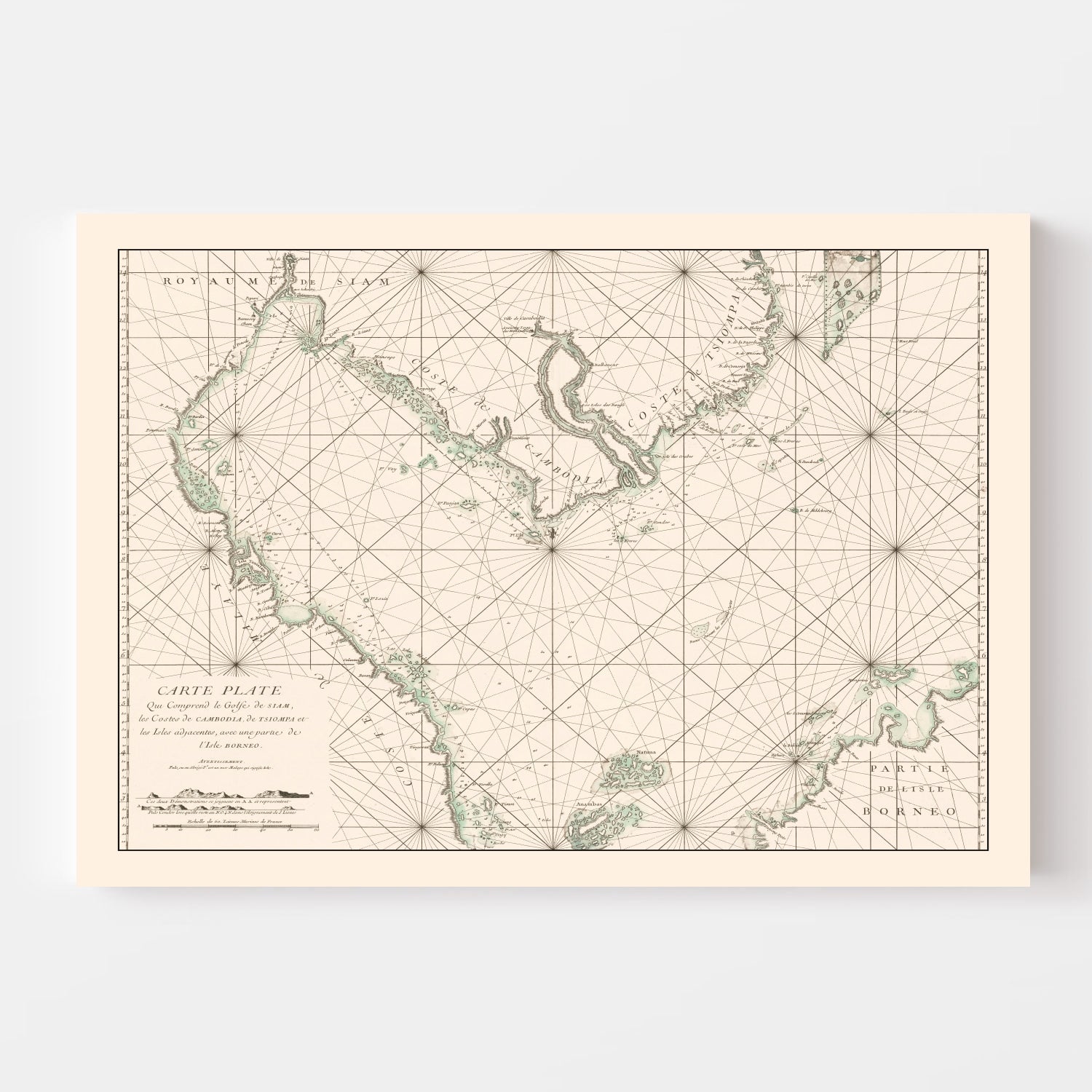 Vintage Gulf of Siam Map 1745 - Concordia Style Boutique