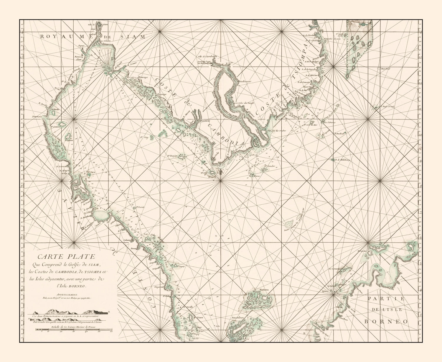 Vintage Gulf of Siam Map 1745 - Concordia Style Boutique