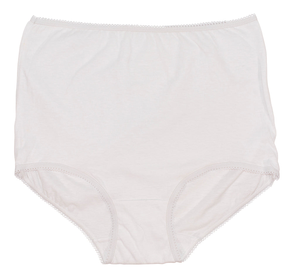 Full Coverage, Elastic Leg, Cotton Brief, White 4 Pack (Style 122) - Concordia Style Boutique