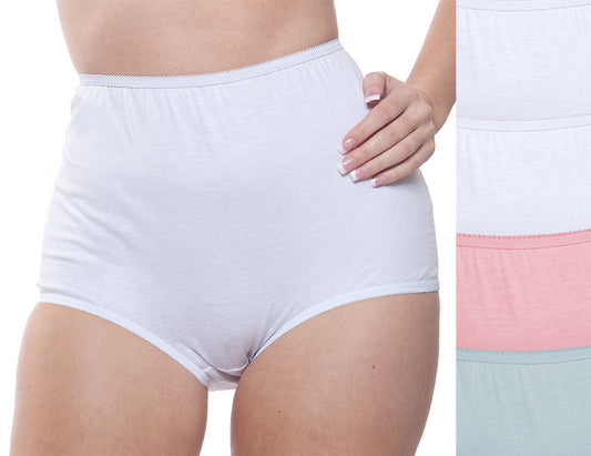 Full Coverage, Elastic Leg, Cotton Brief, Assorted Color 4 Pack (Style 122) - Concordia Style Boutique