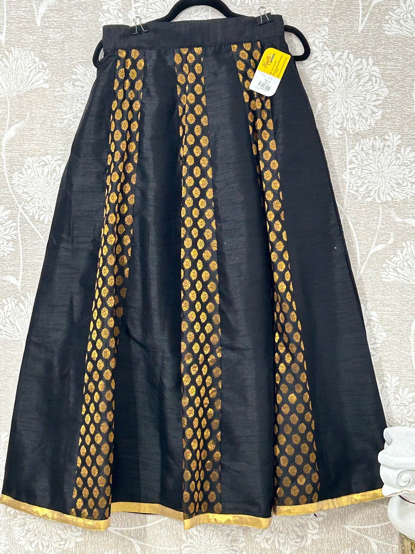 Black brocade skirt / lehenga
