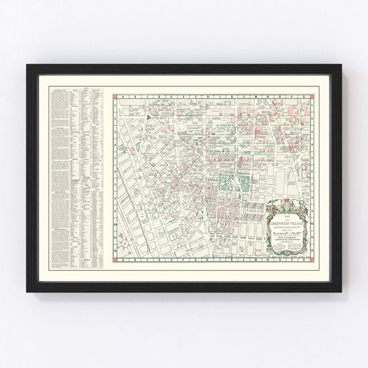 Vintage Greenwich Village New York City Map 1960 - Concordia Style Boutique