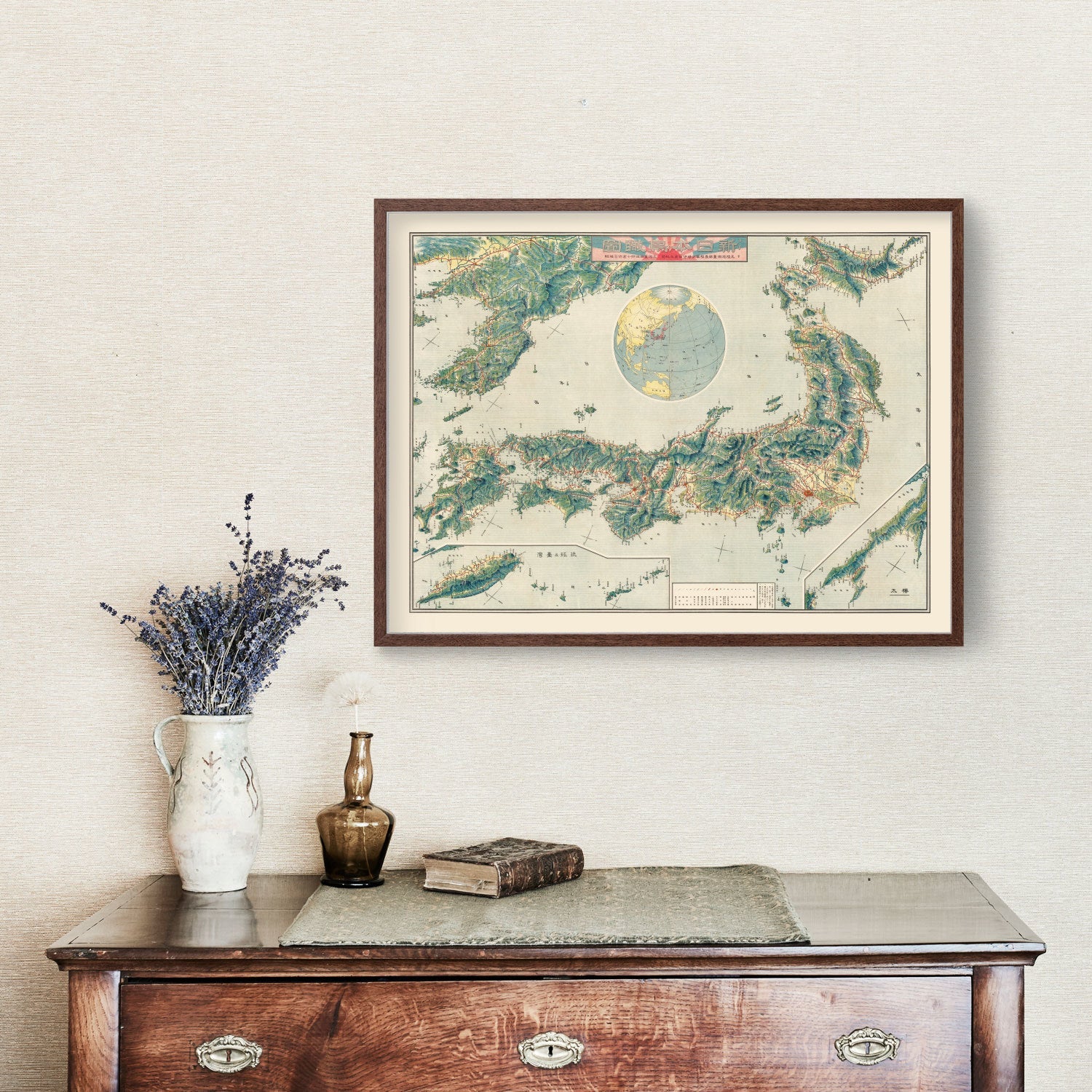 Vintage Birds Eye View Railroad Map of Japan 1920 - Concordia Style Boutique