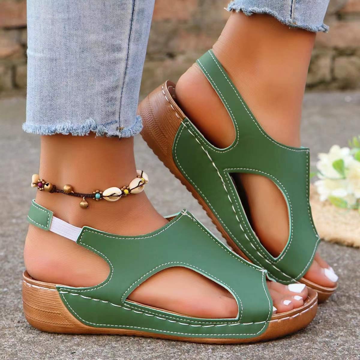 Women’s Summer Wedges – Elastic-Band Fish-Mouth Casual Sandals