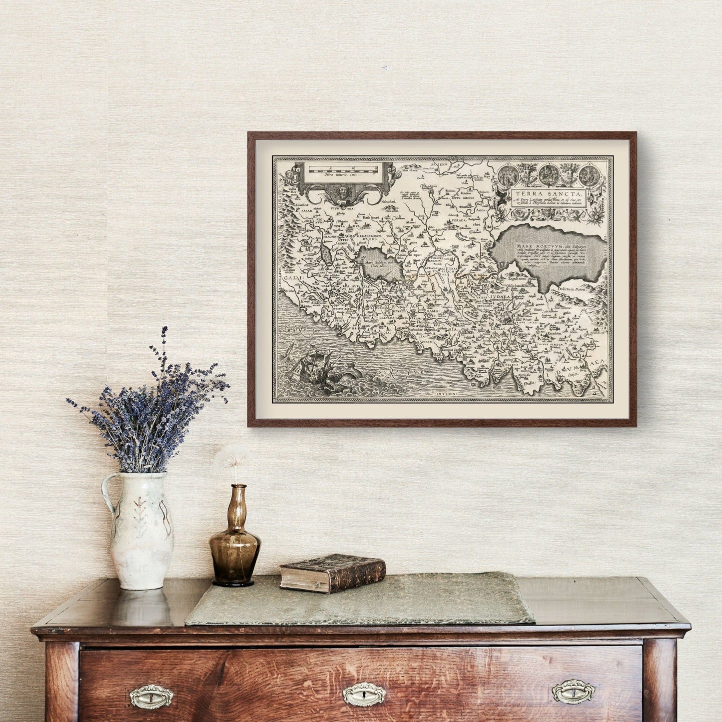 Vintage Israel / Palestine Map 1584 - Concordia Style Boutique